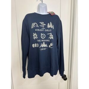 Moosejaw men's toasted marshmallows crew neck sweatshirt‎ color midnight large